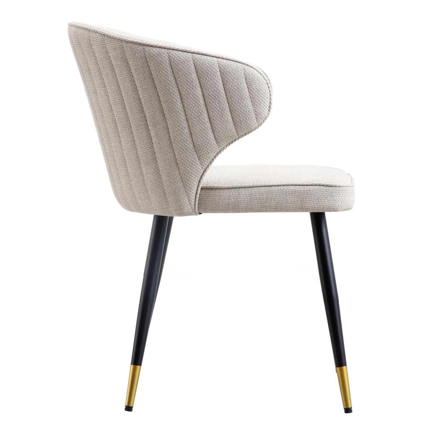 Langham Set Of 2 Oatmeal Woven Fabric Carver Dining Chairs With Fluted Back 10 Langham Set Of 2 Oatmeal Woven Fabric Carver Dining Chairs With Fluted Back - Image 8