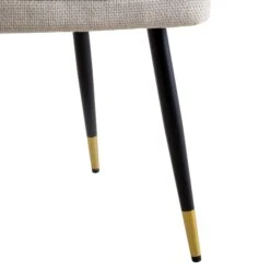 Langham Set Of 2 Oatmeal Woven Fabric Carver Dining Chairs With Fluted Back 28 Langham Set Of 2 Oatmeal Woven Fabric Carver Dining Chairs With Fluted Back -FINZ Furniture Shop DCH 2143 TAUPE WOV 2P detail3