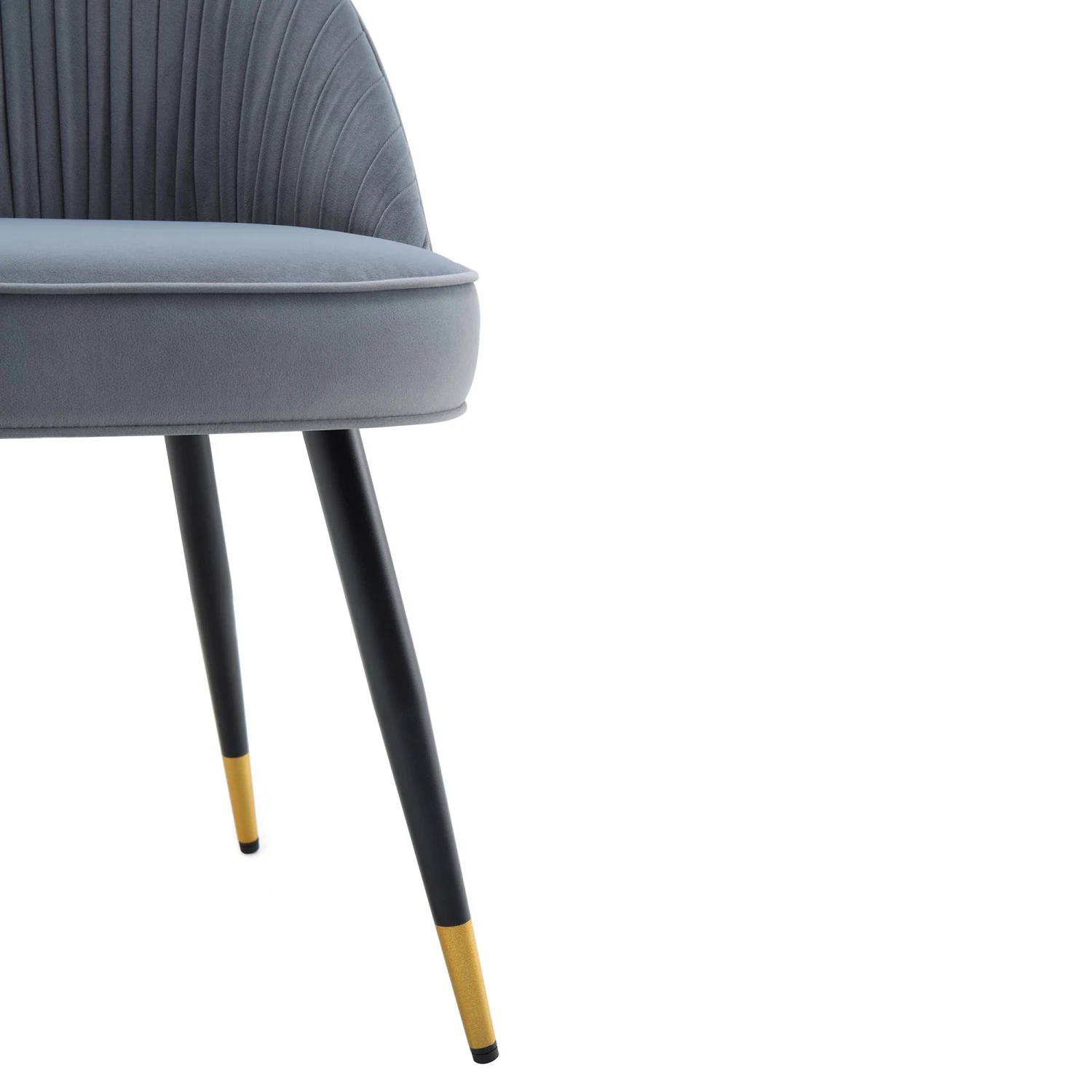 Miyae Set Of 2 Pleated Light Grey Velvet Upholstered Dining Chairs 12 Miyae Set Of 2 Pleated Light Grey Velvet Upholstered Dining Chairs - Image 11