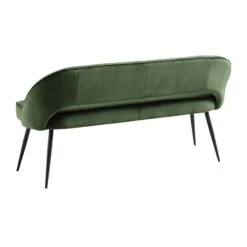 Oakley Dark Green Velvet Upholstered 3 Seater Dining Bench With Contrast Piping -FINZ Furniture Shop DCH 2147 DARKGREEN VEL WB5