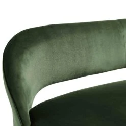 Oakley Dark Green Velvet Upholstered 3 Seater Dining Bench With Contrast Piping -FINZ Furniture Shop DCH 2147 DARKGREEN VEL detail1