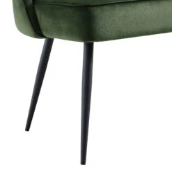 Oakley Dark Green Velvet Upholstered 3 Seater Dining Bench With Contrast Piping -FINZ Furniture Shop DCH 2147 DARKGREEN VEL detail3