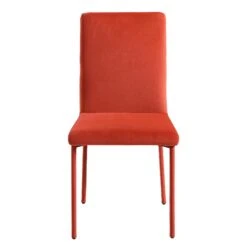 Fernie Set Of 2 Ochre Burnt Orange Velvet Dining Chairs With Upholstered Legs -FINZ Furniture Shop DCH 2151 OCHRE VEL 2P WB2