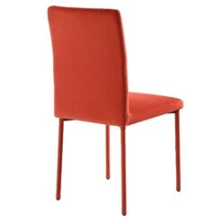 Fernie Set Of 2 Ochre Burnt Orange Velvet Dining Chairs With Upholstered Legs -FINZ Furniture Shop DCH 2151 OCHRE VEL 2P WB5