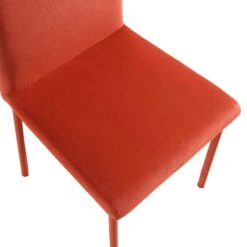 Fernie Set Of 2 Ochre Burnt Orange Velvet Dining Chairs With Upholstered Legs -FINZ Furniture Shop DCH 2151 OCHRE VEL 2P detail2
