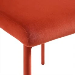 Fernie Set Of 2 Ochre Burnt Orange Velvet Dining Chairs With Upholstered Legs -FINZ Furniture Shop DCH 2151 OCHRE VEL 2P detail3