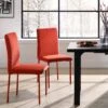 Fernie Set Of 2 Ochre Burnt Orange Velvet Dining Chairs With Upholstered Legs 1 Fernie Set Of 2 Ochre Burnt Orange Velvet Dining Chairs With Upholstered Legs -FINZ Furniture Shop DCH 2151 OCHRE VEL 2P main