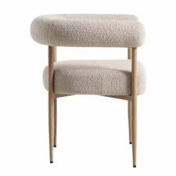 Fulbourn Taupe Boucle Dining Chair With Natural Wood Effect Legs -FINZ Furniture Shop DCH 2162 TAUPE BOUCLE NAT WB3