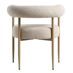Fulbourn Taupe Boucle Dining Chair With Natural Wood Effect Legs -FINZ Furniture Shop DCH 2162 TAUPE BOUCLE NAT WB5