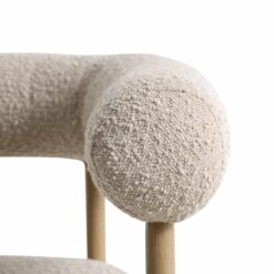 Fulbourn Taupe Boucle Dining Chair With Natural Wood Effect Legs -FINZ Furniture Shop DCH 2162 TAUPE BOUCLE NAT detail3