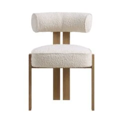 Ophelia Ecru Boucle Dining Chair -FINZ Furniture Shop DCH 2187 ECRU BOU WB1