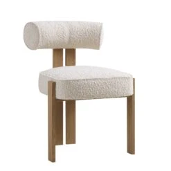 Ophelia Ecru Boucle Dining Chair -FINZ Furniture Shop DCH 2187 ECRU BOU WB2