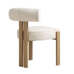 Ophelia Ecru Boucle Dining Chair -FINZ Furniture Shop DCH 2187 ECRU BOU WB4