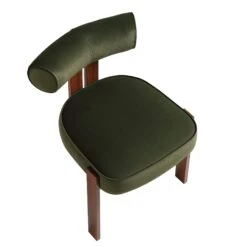 Ophelia Moss Green Velvet Dining Chair 26 Ophelia Moss Green Velvet Dining Chair -FINZ Furniture Shop DCH 2187 MOSS VEL WALN WB6