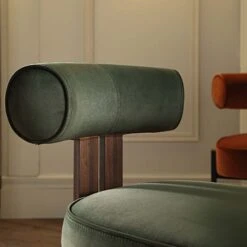 Ophelia Moss Green Velvet Dining Chair 19 Ophelia Moss Green Velvet Dining Chair -FINZ Furniture Shop DCH 2187 MOSS VEL WALN scene2