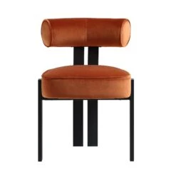Ophelia Rust Velvet Dining Chair 17 Ophelia Rust Velvet Dining Chair -FINZ Furniture Shop DCH 2187 RUST VEL WB2