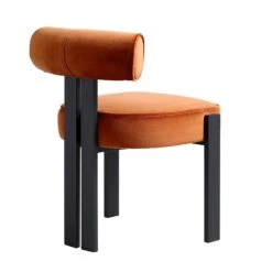 Ophelia Rust Velvet Dining Chair 22 Ophelia Rust Velvet Dining Chair -FINZ Furniture Shop DCH 2187 RUST VEL WB5
