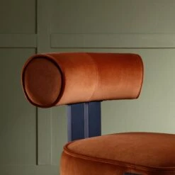 Ophelia Rust Velvet Dining Chair 16 Ophelia Rust Velvet Dining Chair -FINZ Furniture Shop DCH 2187 RUST VEL scene2