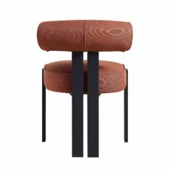 Ophelia Terracotta Fabric Dining Chair -FINZ Furniture Shop DCH 2187 TERRA FAB BLACK WB4