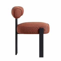 Ophelia Terracotta Fabric Dining Chair -FINZ Furniture Shop DCH 2187 TERRA FAB BLACK WB5