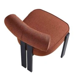 Ophelia Terracotta Fabric Dining Chair -FINZ Furniture Shop DCH 2187 TERRA FAB BLACK WB6