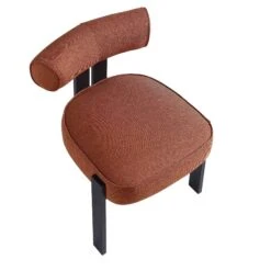 Ophelia Terracotta Fabric Dining Chair -FINZ Furniture Shop DCH 2187 TERRA FAB BLACK WB7