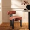 Ophelia Terracotta Fabric Dining Chair 2 Ophelia Terracotta Fabric Dining Chair -FINZ Furniture Shop DCH 2187 TERRA FAB BLACK main