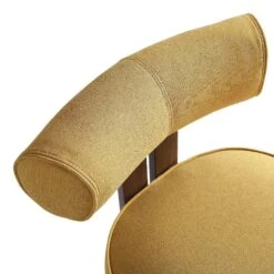 Ophelia Honey Gold Fabric Dining Chair 28 Ophelia Honey Gold Fabric Dining Chair -FINZ Furniture Shop DCH 2187 YELLOW FAB WALN detail1