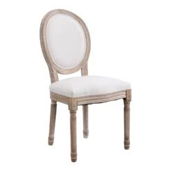 Lainston Set Of 2 Classic Limewashed Wooden Dining Chairs, Beige -FINZ Furniture Shop DCH 88 BEIGE 2P WB3