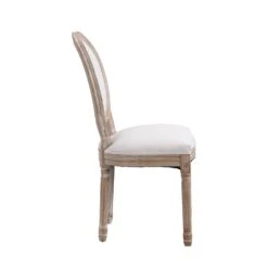 Lainston Set Of 2 Classic Limewashed Wooden Dining Chairs, Beige -FINZ Furniture Shop DCH 88 BEIGE 2P WB4