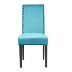 Maidwell Set Of 2 Air Blue Velvet Dining Chairs -FINZ Furniture Shop DCH LW8116 ABLUEVEL 2P 2