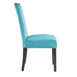 Maidwell Set Of 2 Air Blue Velvet Dining Chairs -FINZ Furniture Shop DCH LW8116 ABLUEVEL 2P 3