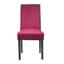 Maidwell Set Of 2 Crimson Red Velvet Dining Chairs 15 Maidwell Set Of 2 Crimson Red Velvet Dining Chairs -FINZ Furniture Shop DCH LW8116 REDVEL 2P 2