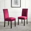 Maidwell Set Of 2 Crimson Red Velvet Dining Chairs 2 Maidwell Set Of 2 Crimson Red Velvet Dining Chairs -FINZ Furniture Shop DCH LW8116 REDVEL 2P main
