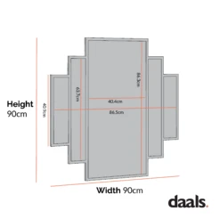Sonia Black Metal Frame Art Deco Square Wall Mirror 90 X 90 Cm 12 Sonia Black Metal Frame Art Deco Square Wall Mirror 90 X 90 Cm -FINZ Furniture Shop DImensioncal Drawings Feb 2023 MIRR 176