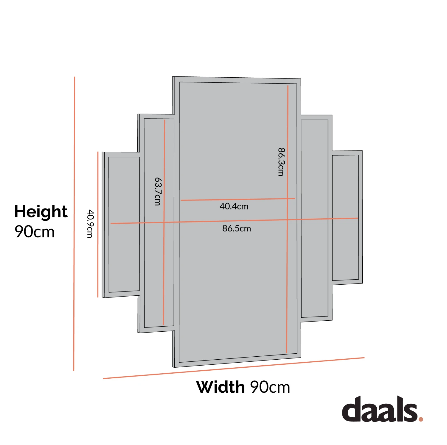 Sonia Black Metal Frame Art Deco Square Wall Mirror 90 X 90 Cm 6 Sonia Black Metal Frame Art Deco Square Wall Mirror 90 X 90 Cm - Image 4