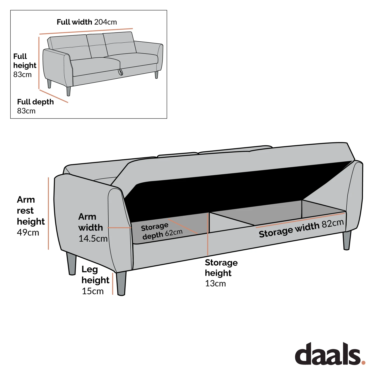 Latimer Grey Faux Leather 3-Seater Storage Sofa Bed 12 Latimer Grey Faux Leather 3-Seater Storage Sofa Bed - Image 11