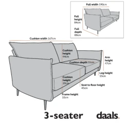 Bari Burnt Ochre Fabric Sofa 30 Bari Burnt Ochre Fabric Sofa -FINZ Furniture Shop Dimensional Drawings AYSF 08 3ST