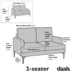 Haven Grey Fabric 2-Seater Sofa 20 Haven Grey Fabric 2-Seater Sofa -FINZ Furniture Shop Dimensional Drawings JULY 2022 LVSF 169 2ST updated