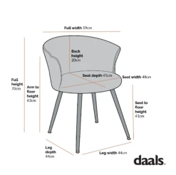 Kylie Set Of 2 Blue Velvet Dining Chairs 15 Kylie Set Of 2 Blue Velvet Dining Chairs -FINZ Furniture Shop Dimensional Drawings JUNE 2022 MO 104