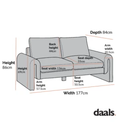 Hampstead Taupe Boucle Curved 2-Seater Sofa 16 Hampstead Taupe Boucle Curved 2-Seater Sofa -FINZ Furniture Shop Dimensional Drawings June 2023 XRSF 2161 04