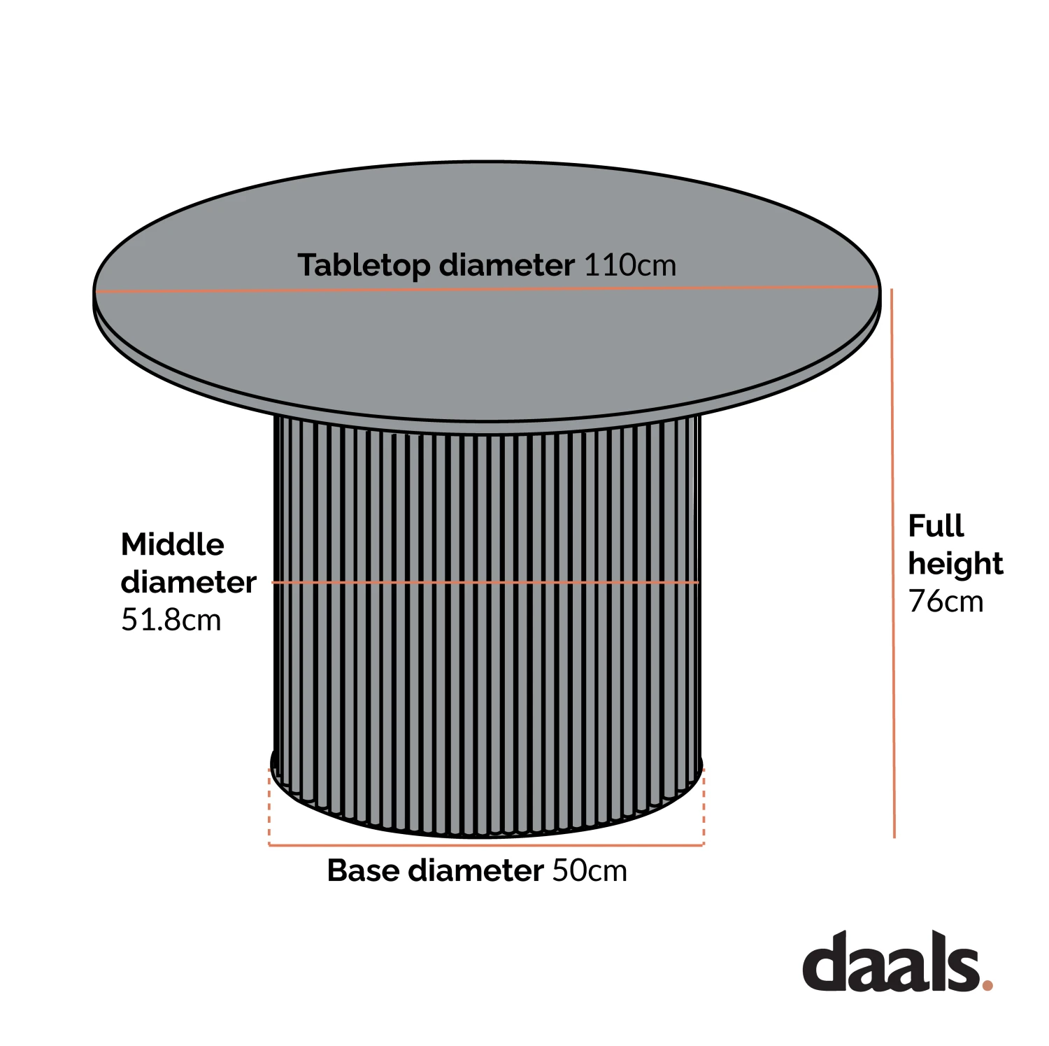 Maru Round Oak Pedestal Dining Table, Black 7 Maru Round Oak Pedestal Dining Table, Black - Image 5