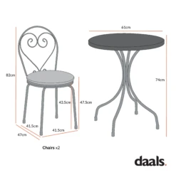 Haymes Metal Indoor And Outdoor Bistro Set 18 Haymes Metal Indoor And Outdoor Bistro Set -FINZ Furniture Shop Dimensional Drawings MAY 2023 OD BISTR 1067