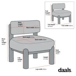 Okja Ecru Sherpa Faux Shearling Accent Chair 15 Okja Ecru Sherpa Faux Shearling Accent Chair -FINZ Furniture Shop Dimensional Drawings Mar 2023 ACH 728