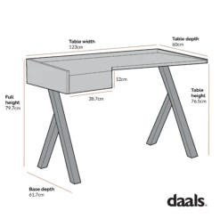 Lytton 1-Drawer Oak Effect Desk With Angled Desk Top 19 Lytton 1-Drawer Oak Effect Desk With Angled Desk Top -FINZ Furniture Shop Dimensional Drawings JIN 18copy2