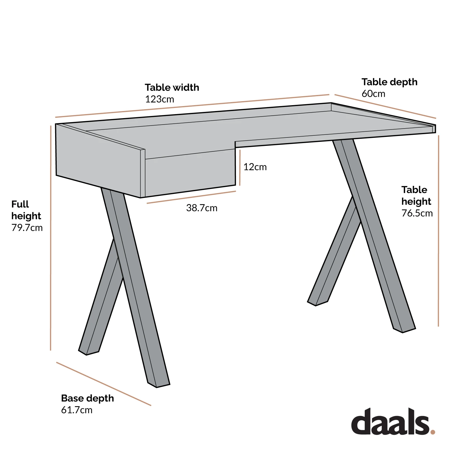 Lytton 1-Drawer Oak Effect Desk With Angled Desk Top 7 Lytton 1-Drawer Oak Effect Desk With Angled Desk Top - Image 5
