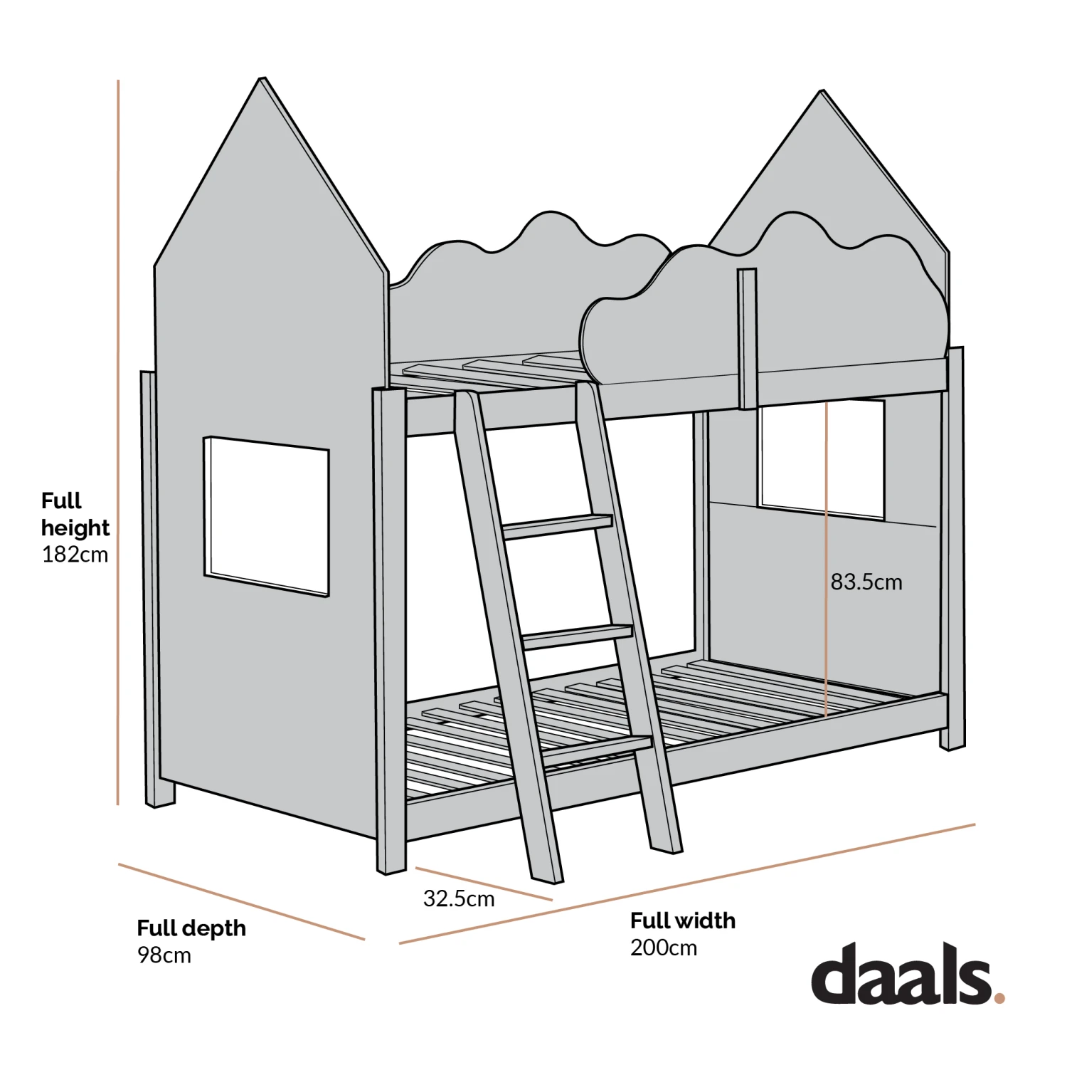 Newton White Solid Wood Kid's Treehouse Bunk Bed 5 Newton White Solid Wood Kid's Treehouse Bunk Bed - Image 3