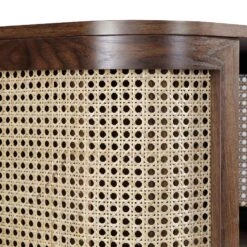 Izzy Curved Rattan Bedside Table, Walnut 24 Izzy Curved Rattan Bedside Table, Walnut -FINZ Furniture Shop FT BST 04 WALN detail2