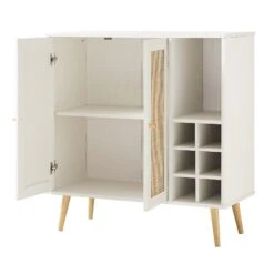 Frances Woven Rattan Drinks Cabinet, White 17 Frances Woven Rattan Drinks Cabinet, White -FINZ Furniture Shop FT CAB 02 WHITE WB3