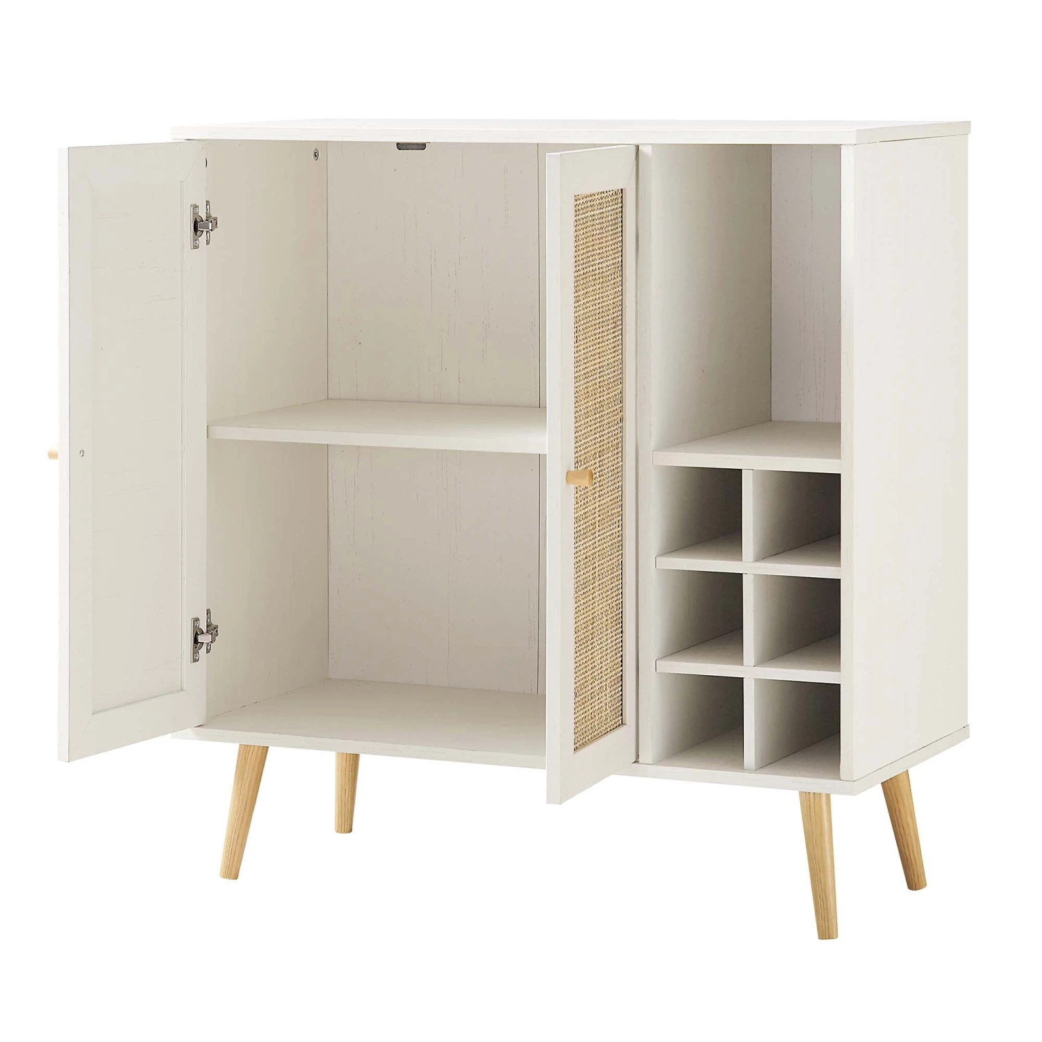 Frances Woven Rattan Drinks Cabinet, White 7 Frances Woven Rattan Drinks Cabinet, White - Image 5